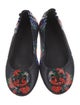Tory Burch Leather Floral Print Ballet Flats