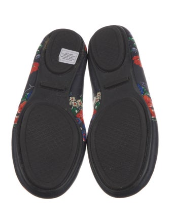 Tory Burch Leather Floral Print Ballet Flats