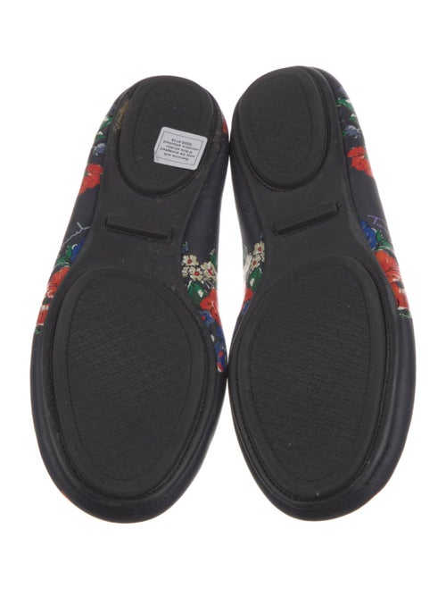 Tory Burch Leather Floral Print Ballet Flats