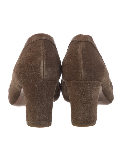 Tory Burch Suede Chain-Link Accents Pumps