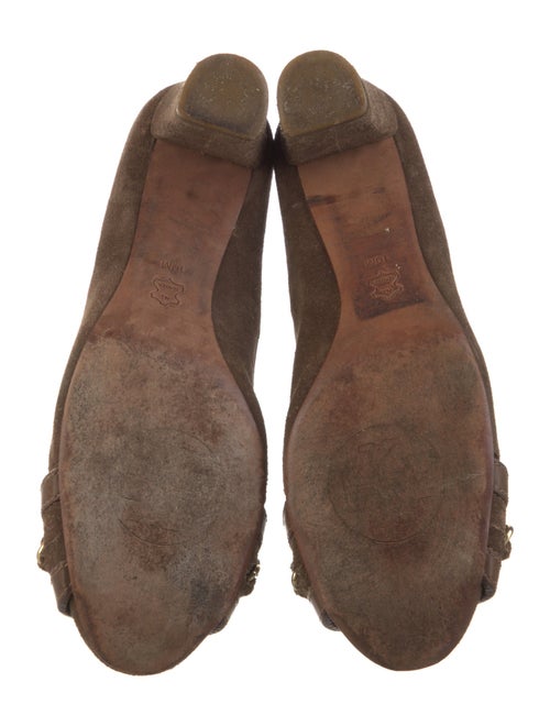 Tory Burch Suede Chain-Link Accents Pumps