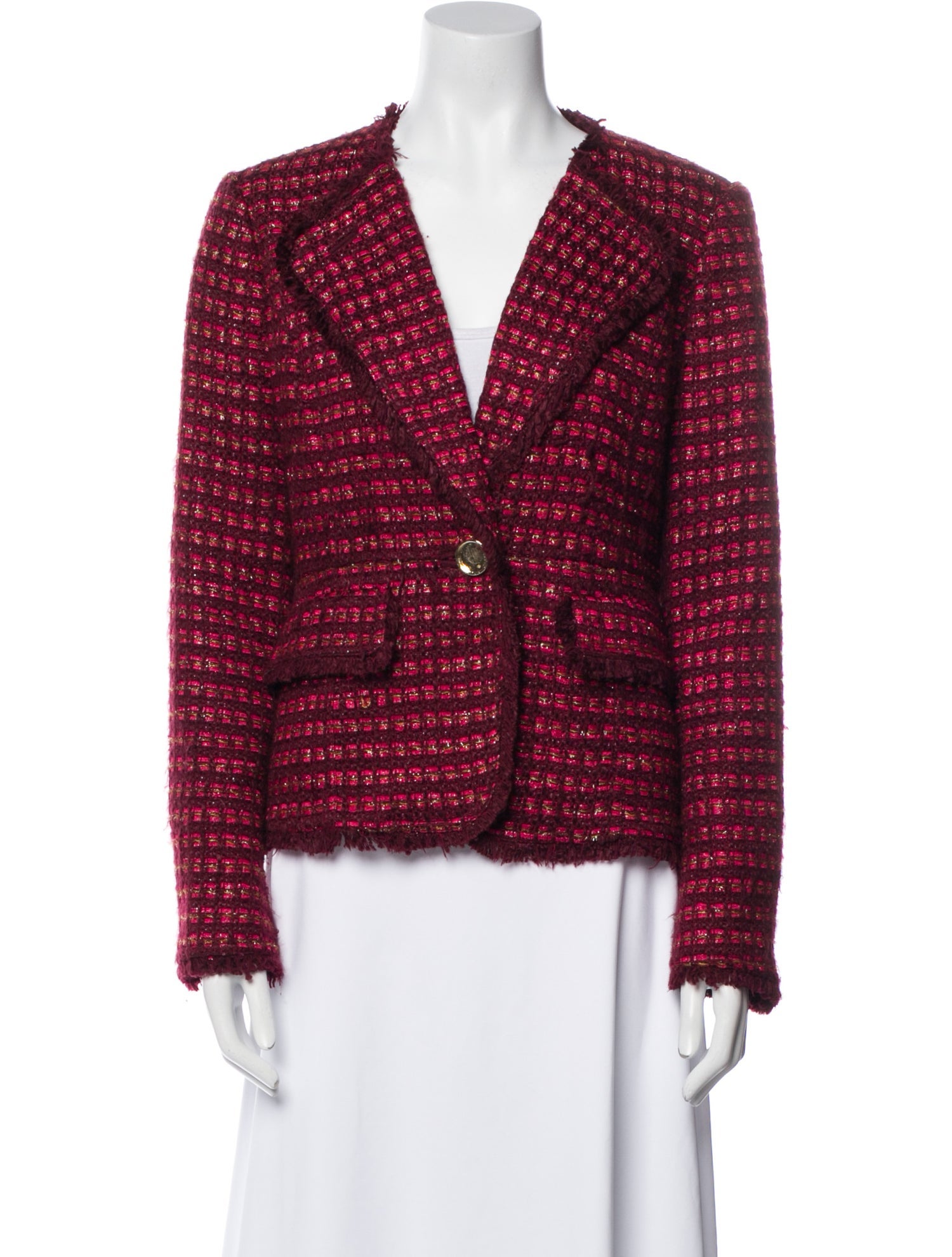 Tory Burch Plaid Print Evening Jacket