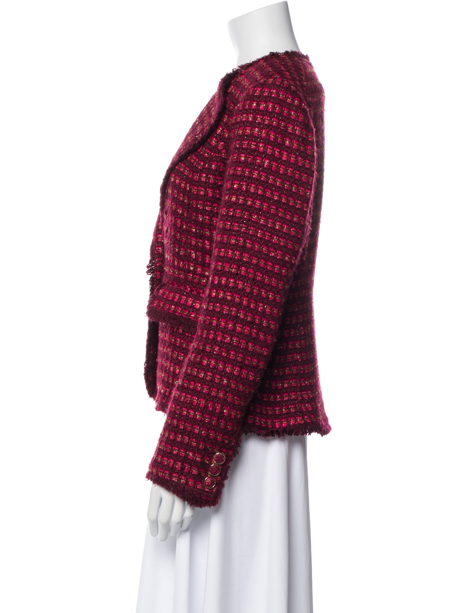 Tory Burch Plaid Print Evening Jacket