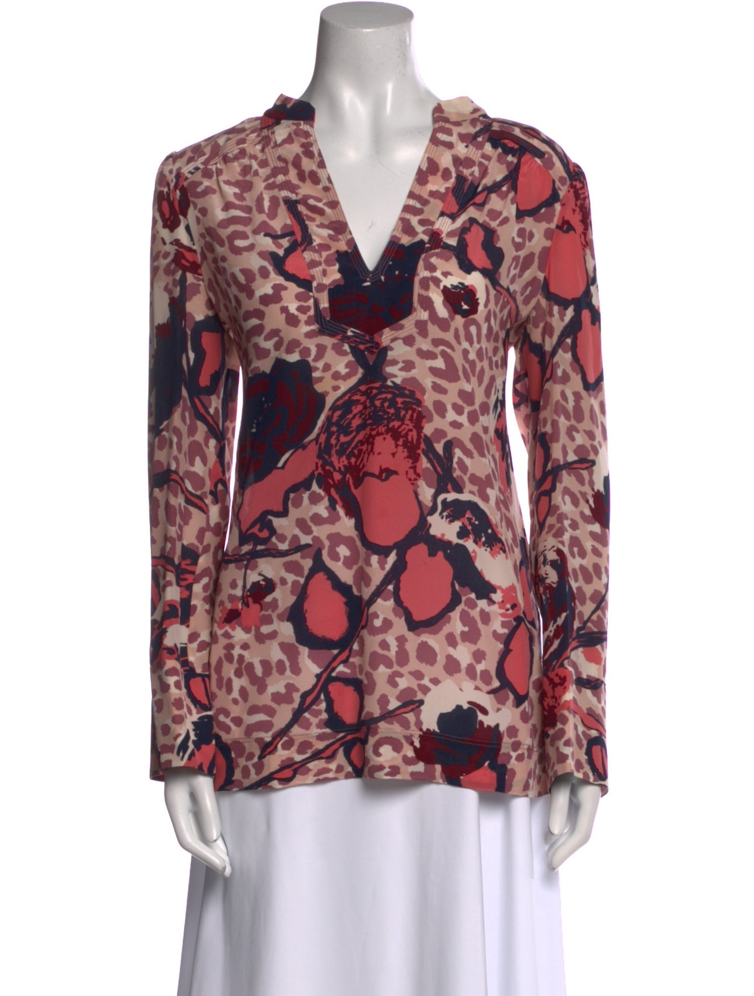 Tory Burch Silk Floral Print Blouse