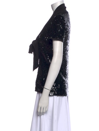 Tory Burch V-Neck Short Sleeve Blouse