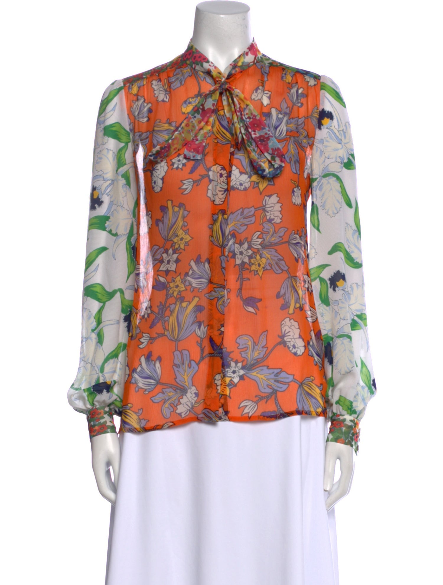 Tory Burch Silk Floral Print Blouse
