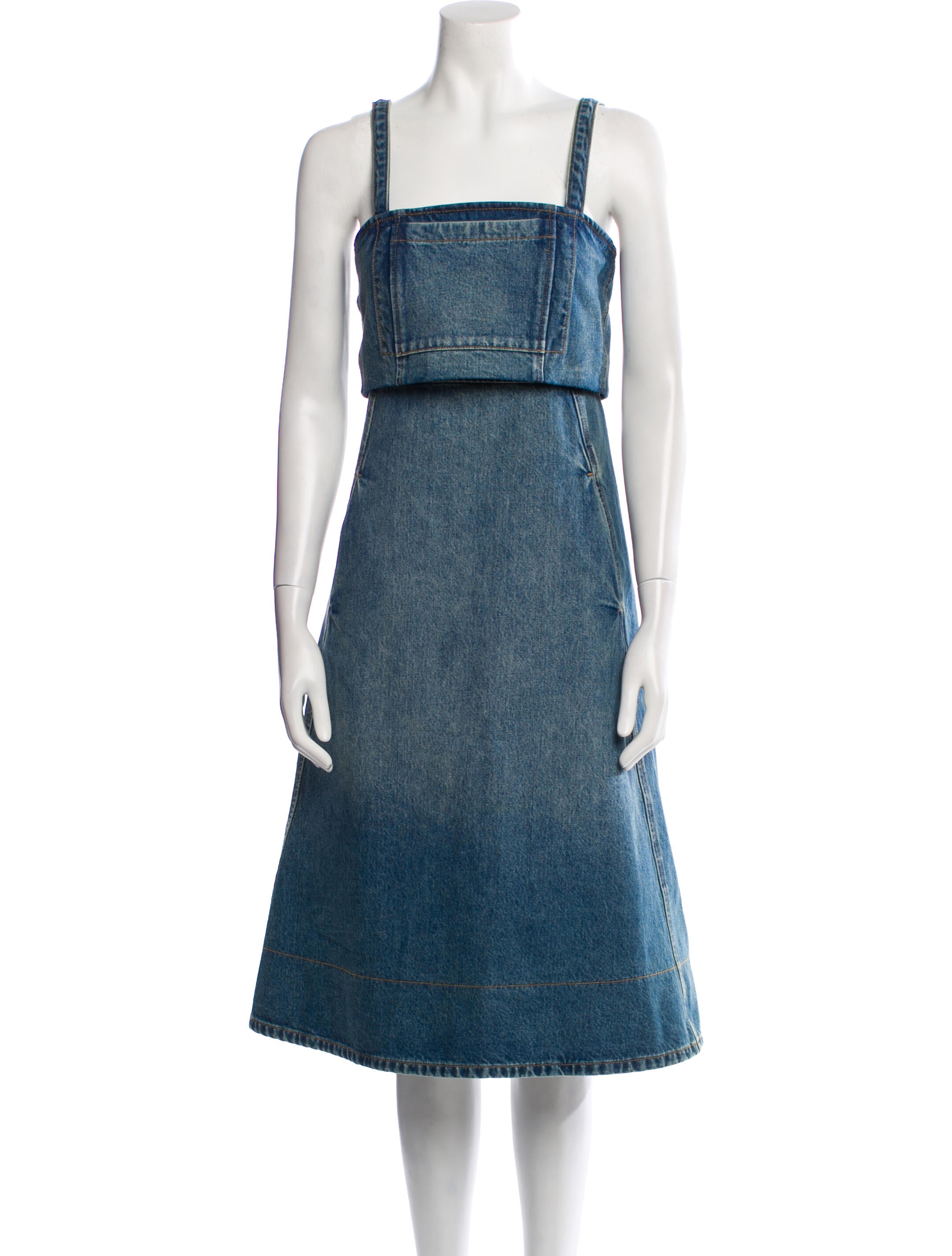 Tory Burch Square Neckline Midi Length Dress