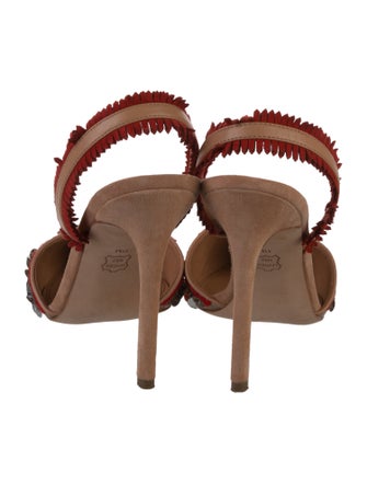 Tory Burch Suede Sequin Embellishments Slingback Pumps