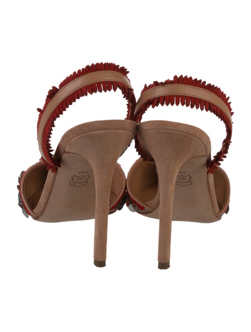 Tory Burch Suede Sequin Embellishments Slingback Pumps