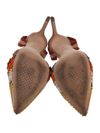 Tory Burch Suede Sequin Embellishments Slingback Pumps