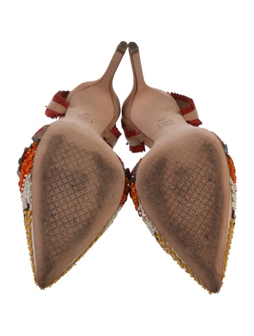 Tory Burch Suede Sequin Embellishments Slingback Pumps