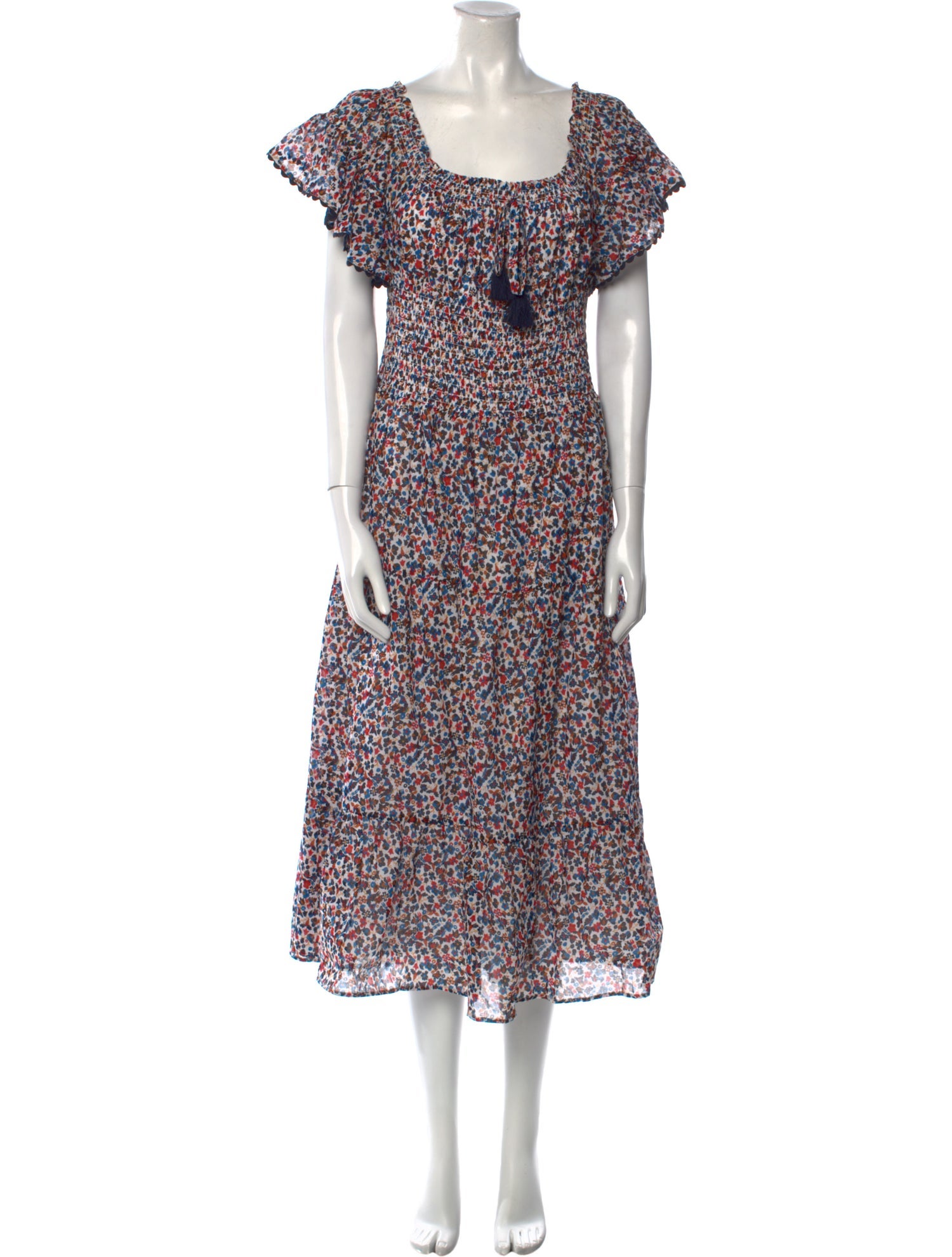 Tory Burch Floral Print Midi Length Dress