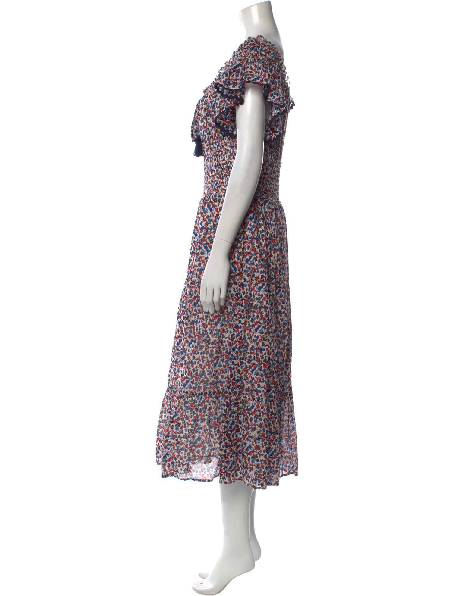Tory Burch Floral Print Midi Length Dress