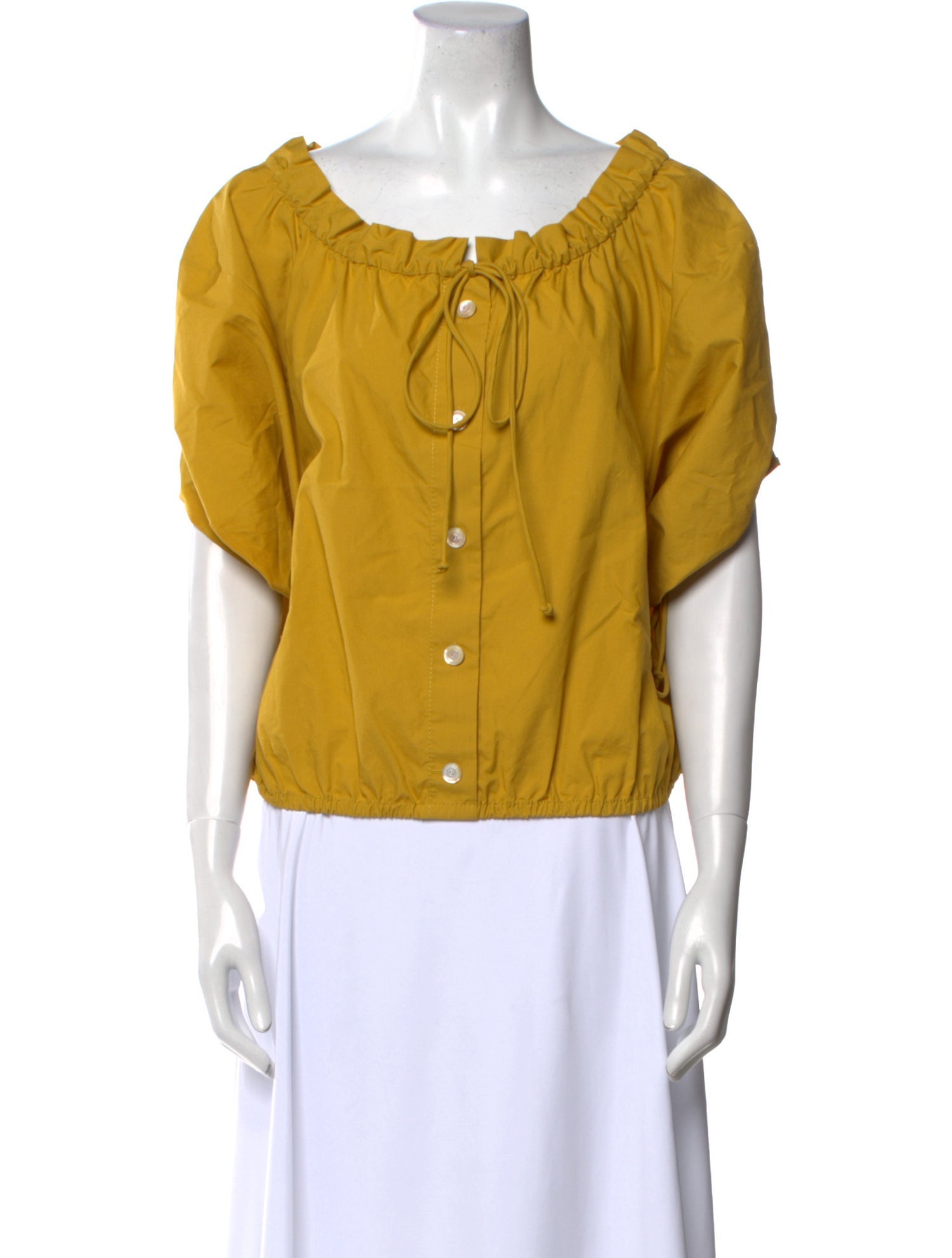 Tory Burch Scoop Neck Three-Quarter Sleeve Blouse