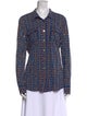 Tory Burch Printed Long Sleeve Button-Up Top