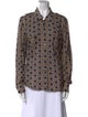 Tory Burch Printed Long Sleeve Button-Up Top
