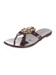 Tory Burch Signature Logo Patent Leather Flip Flops