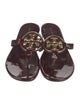 Tory Burch Signature Logo Patent Leather Flip Flops