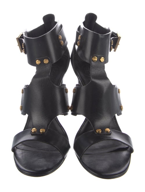 Tory Burch Leather Studded Accents T-Strap Sandals