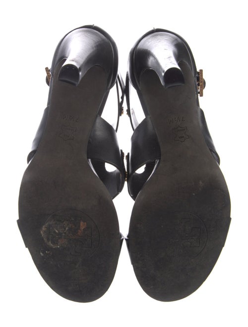 Tory Burch Leather Studded Accents T-Strap Sandals