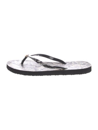 Tory Burch Rubber Animal Print Flip Flops