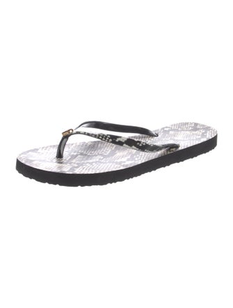 Tory Burch Rubber Animal Print Flip Flops
