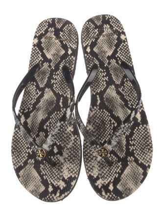 Tory Burch Rubber Animal Print Flip Flops