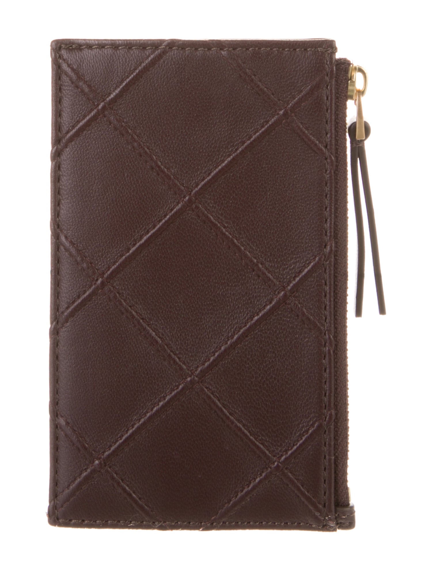 Tory Burch Intrecciato Weave Leather Card Holder