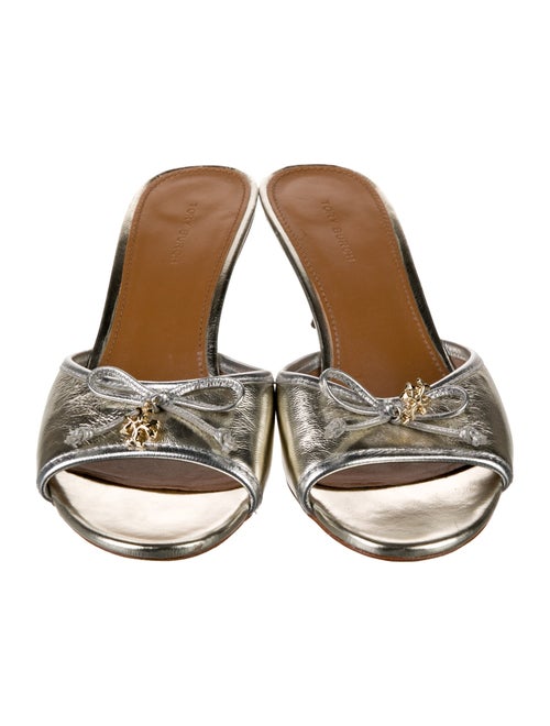 Tory Burch Leather Bow Accents Slides