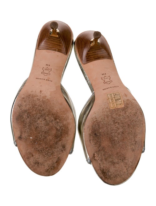 Tory Burch Leather Bow Accents Slides