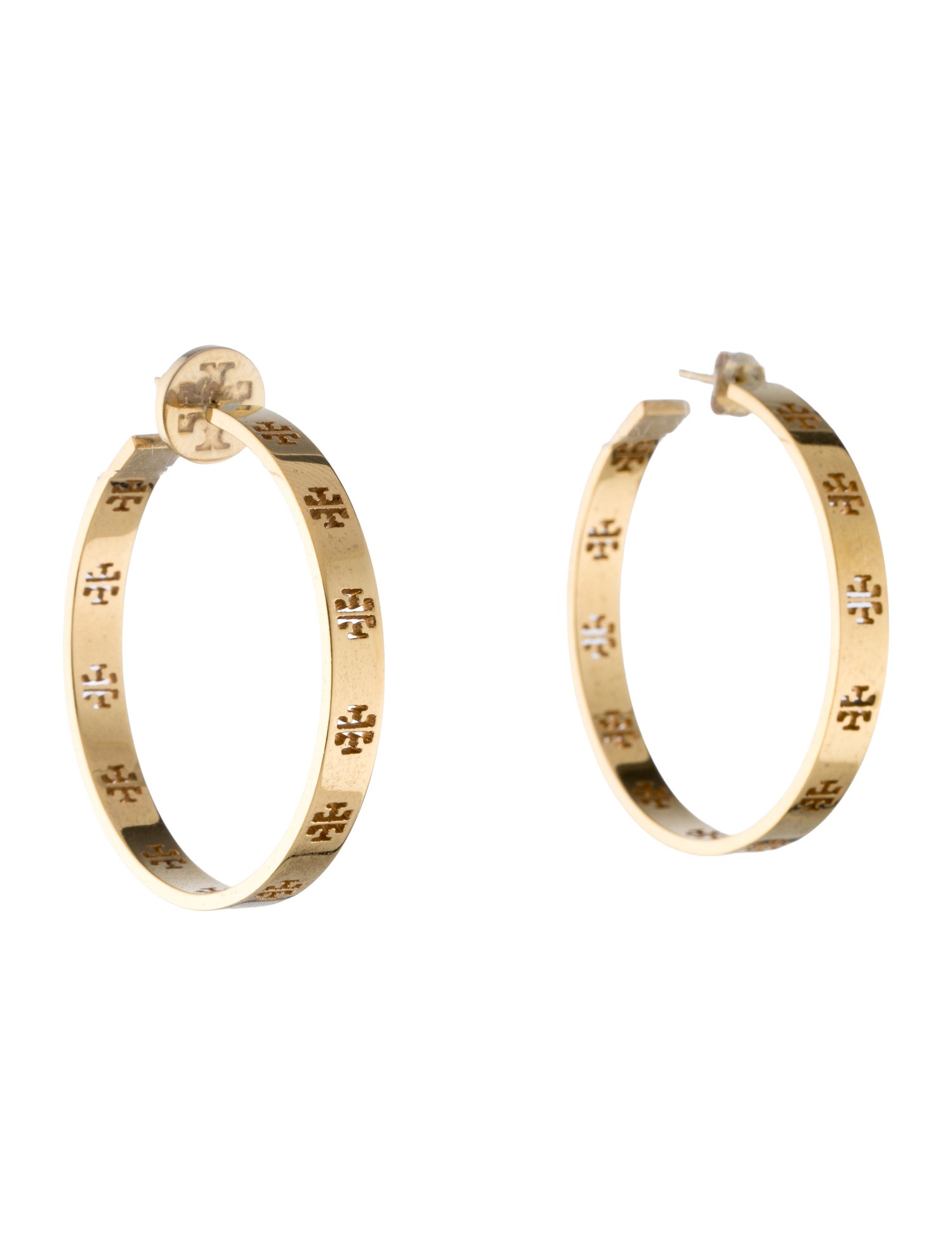 Tory Burch Miller Logo Cutout Hoop Earrings