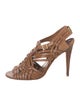 Tory Burch Leather Braided Accents Slingback Sandals