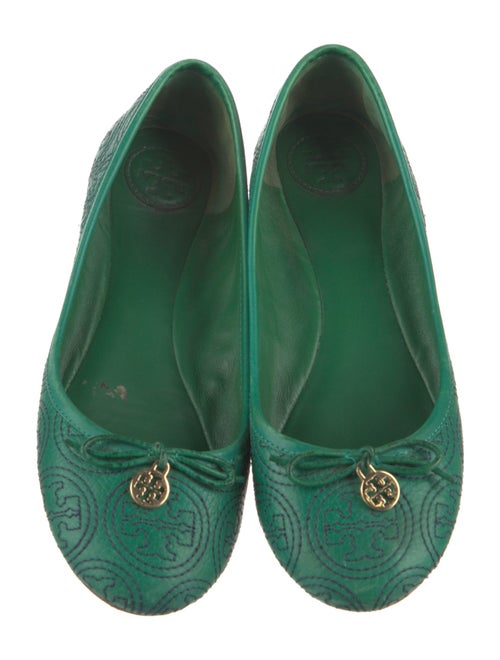Tory Burch Patent Leather Bow Accents Ballet Flats
