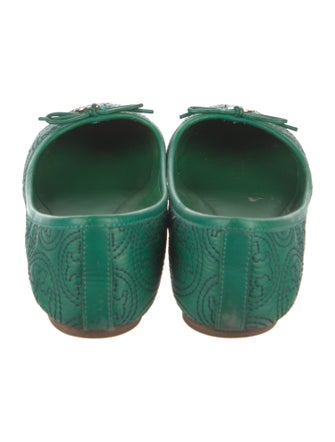 Tory Burch Patent Leather Bow Accents Ballet Flats