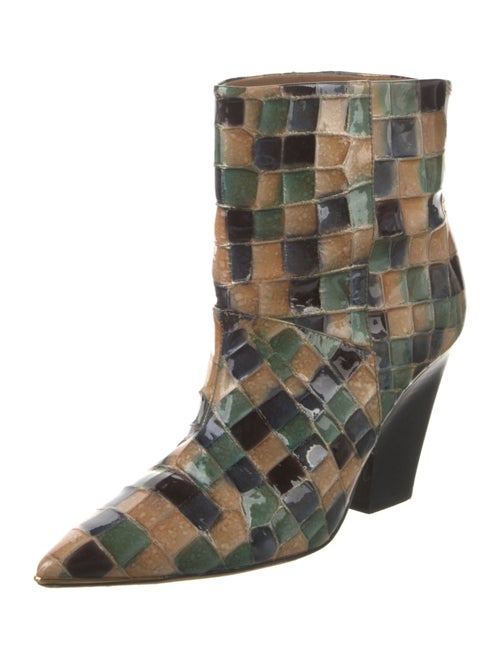 Tory Burch Patent Leather Printed Boots