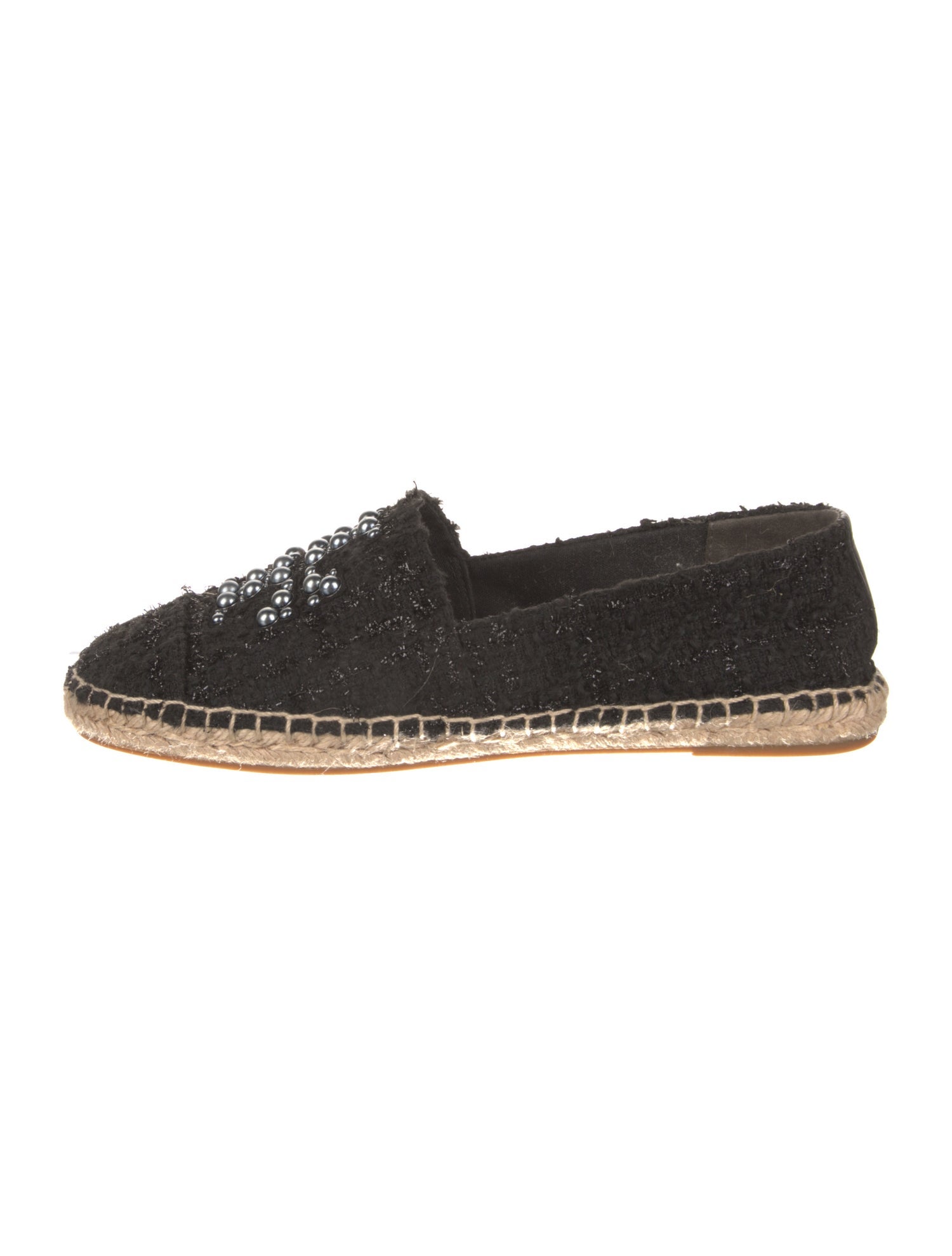 Tory Burch Tweed Beaded Accents Espadrilles