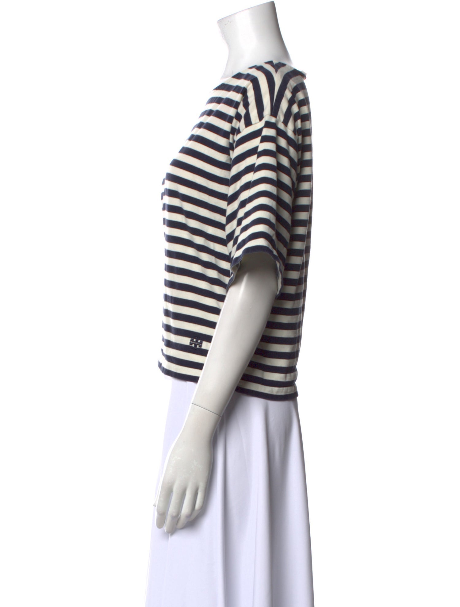Tory Burch Striped Crew Neck T-Shirt