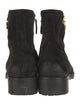 Tory Burch Suede Leather Trim Embellishment Moto Boots