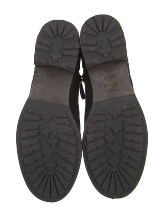 Tory Burch Suede Leather Trim Embellishment Moto Boots