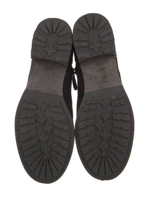 Tory Burch Suede Leather Trim Embellishment Moto Boots