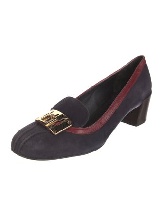 Tory Burch Signature Logo Suede Pumps