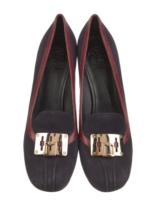 Tory Burch Signature Logo Suede Pumps