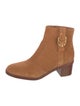 Tory Burch Suede Leather Trim Embellishment Boots