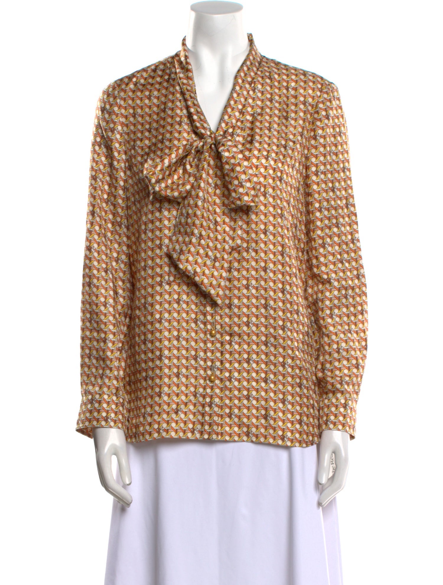 Tory Burch Printed Tie Neck Blouse w/ Tags