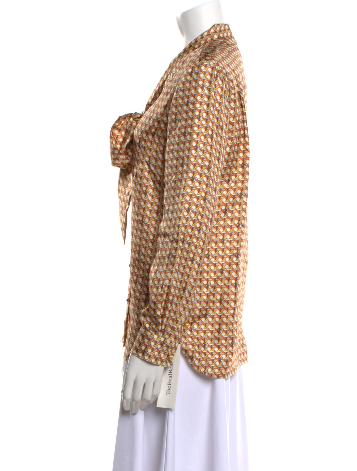 Tory Burch Printed Tie Neck Blouse w/ Tags