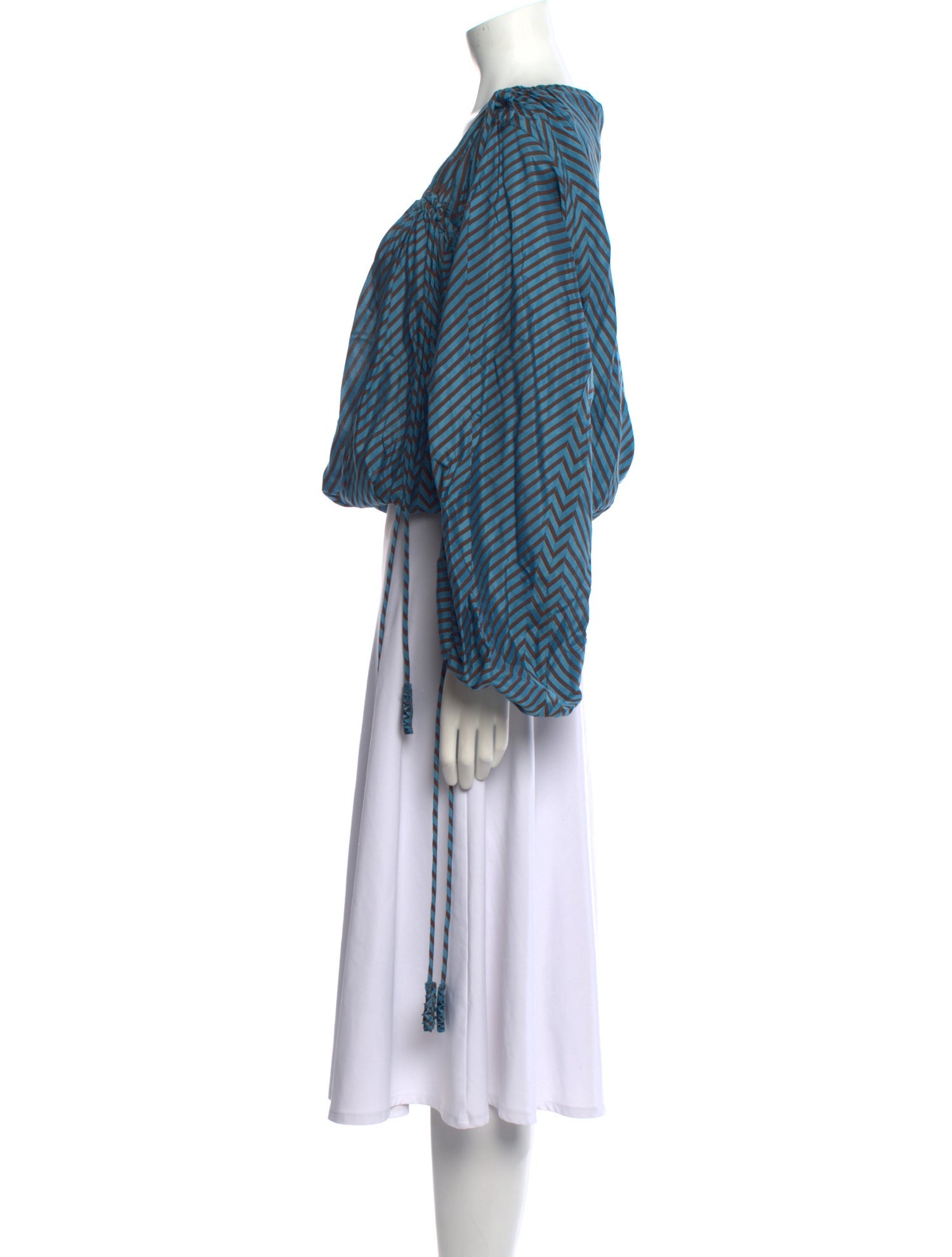 Tory Burch Striped Square Neckline Crop Top