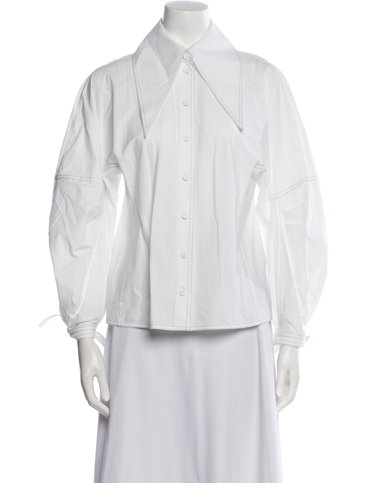 Tory Burch Three-Quarter Sleeve Button-Up Top