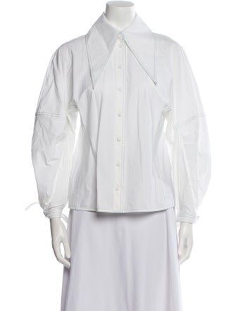 Tory Burch Three-Quarter Sleeve Button-Up Top