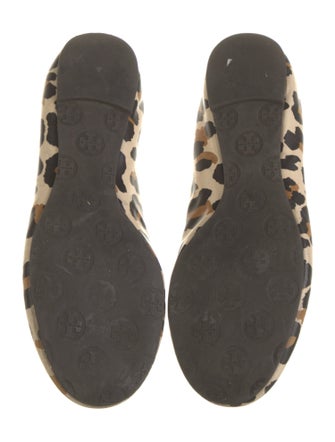 Tory Burch Leather Animal Print Ballet Flats