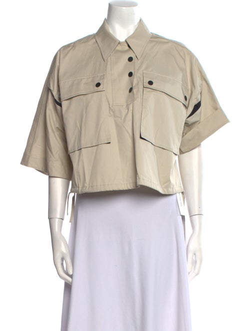 Tory Burch Three-Quarter Sleeve Crop Top